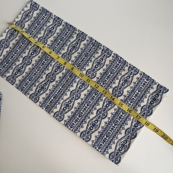 NWOT Set/ 6 Elrene Home Stripe Block Print Cotton Fabric Napkins Indigo, Natural - Picture 5 of 7